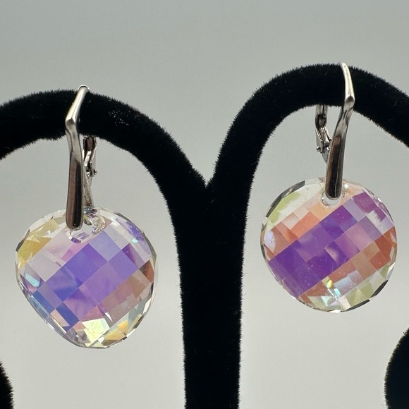 Marea Crystal Sterling Silver Drop Earrings, Made in Czech Republic w/Swarovski - Picture 11 of 16